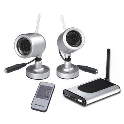 2 Pack 2.4GHz Wireless Outdoor Camera with Receiver - 20Ft. Night Vision