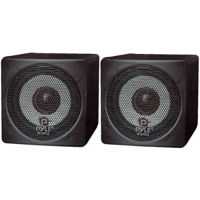 Pyle PCB3BK 3'' 100 Watt Black Mini Cube Bookshelf Speaker - Black Pair Pyle PCB3BK 3'' 100 Watt Black Mini Cube Bookshelf Speaker - Black Pair
