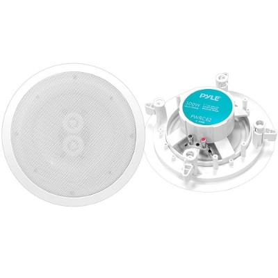 Pyle Pwrc62 6.5” Weather Proof 2-way In-ceiling / In-wall Stereo Speaker - Single Speaker