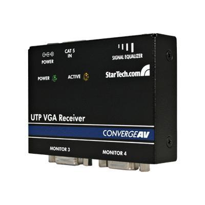 StarTech.com ST121R VGA over Cat 5 UTP Video Extender Receiver Video extender up to 492 ft for Converge A V 4 Port VGA over Cat5 UTP Extender