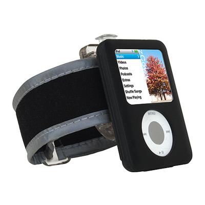 iSA micro3 Silicone Case Arm Band Pack fits Apple iPod nano (3rd Gen.) BLACK