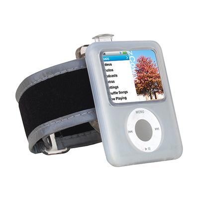 iSA micro3 Silicone Case Arm Band Pack fits Apple iPod nano (3rd Gen.) ICE CLEAR