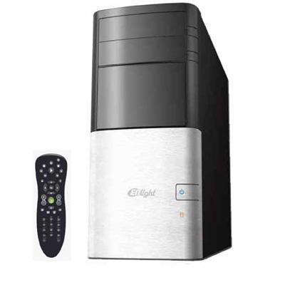 PC Case 4208 series Silver Aluminum Black Steel ATX Mid Tower Computer Case with Media Center Remote Control by Enlight