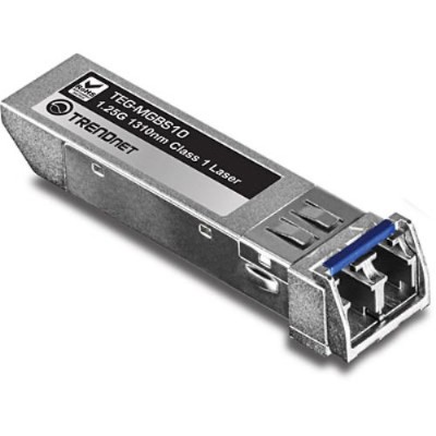 TRENDnet TEG MGBS10 TEG MGBS10 SFP mini GBIC transceiver module Gigabit Ethernet 1000Base LX LC single mode up to 6.2 miles 1310 nm