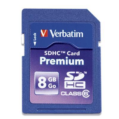 Verbatim 96318 Premium Flash memory card 8 GB Class 10 SDHC for P N 97705 97706 97709