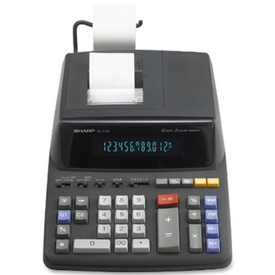 Sharp EL2196BL EL 2196BL Printing calculator LCD 12 digits AC adapter