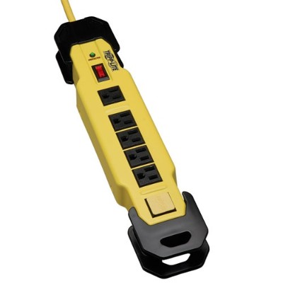 TrippLite TLM615SA Safety Surge Protector Strip 120V 6 Outlet 15 Cord OSHA Surge protector 15 A AC 120 V output connectors 6 black yellow