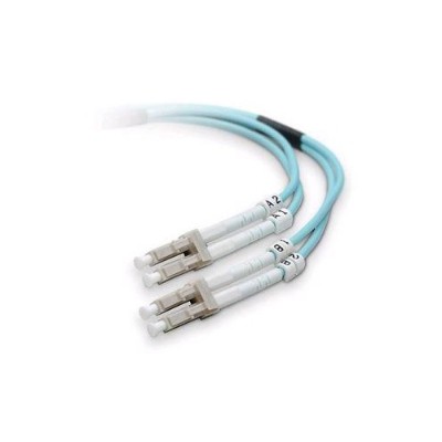 Belkin F2F402LL 30M G 10 Gig Aqua Patch cable LC multi mode M to LC multi mode M 98 ft fiber optic 50 125 micron OM3 aqua