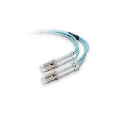 Belkin F2F402LL 20M G 10 Gig Aqua Patch cable LC multi mode M to LC multi mode M 66 ft fiber optic 50 125 micron OM3 aqua