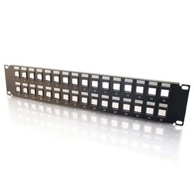 Cables To Go 03860 32-Port Blank Keystone/Multimedia Patch Panel - Patch panel - black - 2U - 19 - 32 ports Cables To Go 03860 32-Port Blank Keystone/Multimedia Patch Panel - Patch panel - black - 2U - 19 - 32 ports