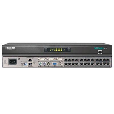 Black Box KV1424A R2 ServSwitch CX with IP KVM audio switch PS 2 CAT5 24 x KVM audio 1 local user 1 IP user desktop