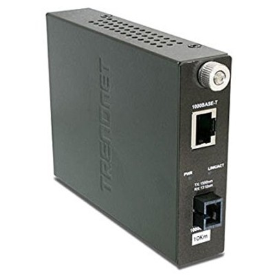 TRENDnet TFC 1000S10D5 TFC 1000S10D5 Fiber media converter Gigabit Ethernet 1000Base LX 1000Base T RJ 45 SC single mode up to 6.2 miles 1550 TX