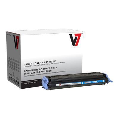V7 V72600C Cyan LaserJet Replacement Toner Cartridge with Smart Chip for HP Q6001A