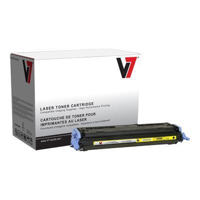 V7 V72600Y Yellow LaserJet Replacement Toner Cartridge with Smart Chip for HP Q6002A