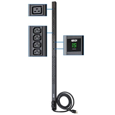 TrippLite PDUMV30HV PDU Metered Vertical 5/5.8kW 208/240V 30A (24 C13 & 6 C19) L6-30P 10ft Cord 0URM TrippLite PDUMV30HV PDU Metered Vertical 5/5.8kW 208/240V 30A (24 C13 & 6 C19) L6-30P 10ft Cord 0URM