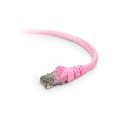 Belkin A3L980 15 PNK S High Performance Patch cable RJ 45 M RJ 45 M 15 ft UTP CAT 6 molded snagless pink for Omniview SMB 1x16 SMB 1x8