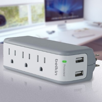 Belkin BZ103050 TVL Mini Travel Surge Protector with USB Charger Surge protector output connectors 5