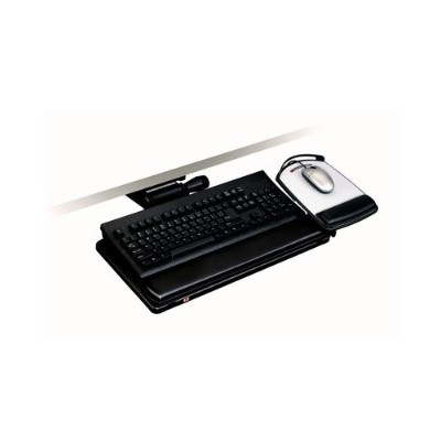3M AKT151LE Adjustable Keyboard Tray Easy Adjust Arm 11.7 in x 24.4 in x 7.2 in 17.75in Track Adjustable Platform