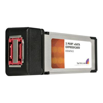 2 Port ExpressCard eSATA Controller Adapter Card - storage controller - eSATA-300 - ExpressCard/34