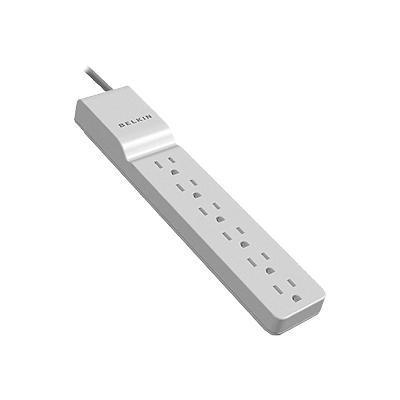 Belkin BE106000 04 Home Series Surge protector 3 phase output connectors 6 white