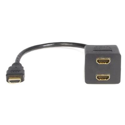 Standard HDMI Cable - 1x HDMI (M) to 2x HDMI (F) - video splitter - HDMI - 1 ft