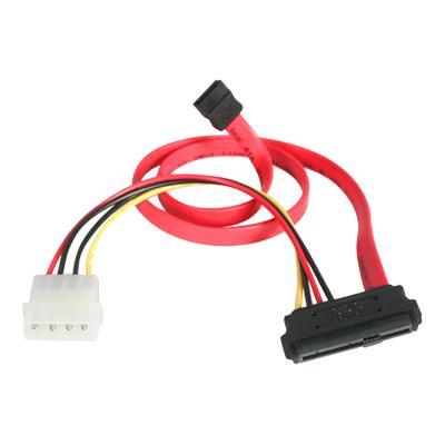 StarTech.com SAS729PW18 18in SAS 29 Pin to SATA Cable with LP4 Power SATA SAS cable 4 pin internal power 29 pin internal SAS SFF 8482 to 7 pin SATA R