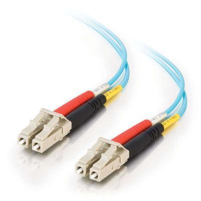 Cables To Go 21610 15m LC LC 10Gb 50 125 OM3 Duplex Multimode PVC Fiber Optic Cable USA Made Aqua Patch cable LC multi mode M to LC multi mode M 4