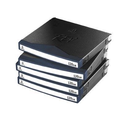REV x 5 - 120 GB - storage media - with 5 plastic cases and 15 disk labels