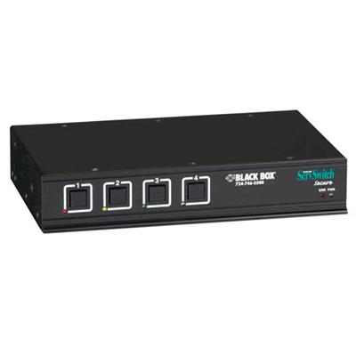 Black Box SW4007A-USB ServSwitch Secure - KVM / audio switch - USB - 4 x KVM / audio - 1 local user - desktop Black Box SW4007A-USB ServSwitch Secure - KVM / audio switch - USB - 4 x KVM / audio - 1 local user - desktop