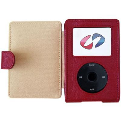 Premium Leather Large Format iPod Case - Red