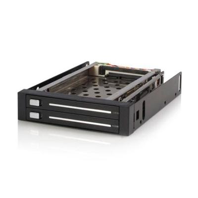 StarTech.com HSB220SAT25B 2 Drive 2.5in Trayless Hot Swap SATA Mobile Rack Backplane Dual Drive SATA Mobile Rack Enclosure for 3.5 HDD