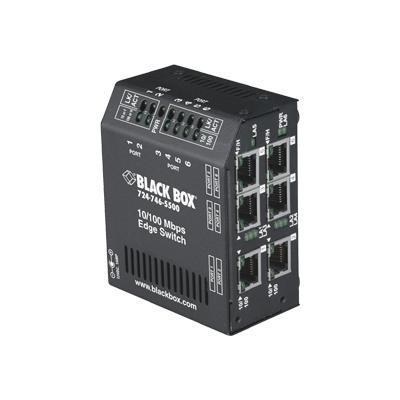 Black Box LBH600A PD 24 Heavy Duty Edge Switch Extreme Switch 6 x 10 100 DIN rail mountable DC power