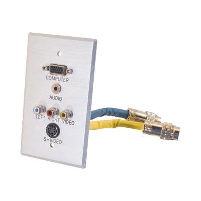 Cables To Go 42322 Rapidrun Integrated Wall Plate - Wall Plate - Vga / S-video / Composite Video / Audio