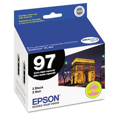 Epson T097120 D2 97 Dual Pack 2 pack Extra High Capacity black original ink cartridge for Stylus NX510 NX515 WorkForce 40 600 610 615