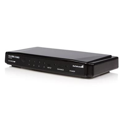 StarTech.com VS410HDMIE 4 to 1 HDMI Video Switch with Remote Control Video audio switch 4 x HDMI desktop