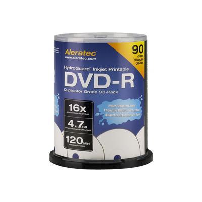 Aleratec 230116 Hydroguard - 90 X Dvd-r - 4.7 Gb ( 120min ) 16x - Ink Jet Printable Surface - Spindle
