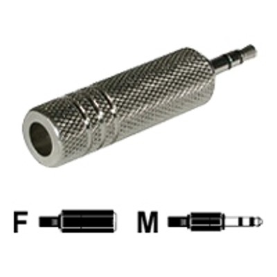 C2G 40635 3.5mm Stereo Male to 6.3mm 1/4in Mono Female Adapter - Audio adapter - stereo mini jack M to mono jack F - metallic silver