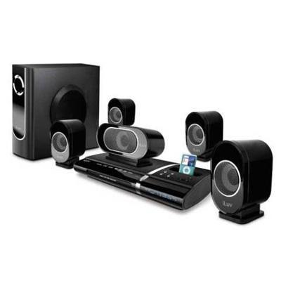 Slim Desktop iPod / DVD Player with 5.1 - Channel Speaker System