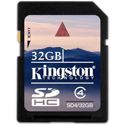 32 GB Class 4 Secure Digital High Capacity (SDHC) Memory Card 4 MB/sec minimum data transfer rate