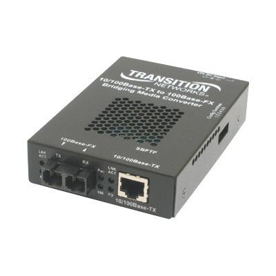 Transition Sbftf1014-105 Stand-alone 10/100 Bridging - Media Converter - 10base-t  100base-fx  100base-tx - Rj-45 - Sc Single Mode  - External - Up To 12.4 Mile