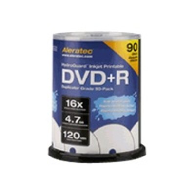 Aleratec 300117 Hydroguard - 90 X Dvd r - 4.7 Gb ( 120min ) 16x - Ink Jet Printable Surface - Spindle