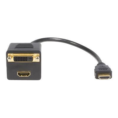 StarTech.com HDMISPL1DH 1 ft HDMI Splitter Cable HDMI to HDMI and DVI D M F Video splitter dual link HDMI DVI DVI D HDMI F to HDMI M 1 ft