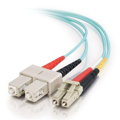 Cables To Go 36529 10m LC SC 10Gb 50 125 OM3 Duplex Multimode Fiber Optic Cable Low Smoke Zero Halogen LSZH Aqua Patch cable LC multi mode M to SC mul