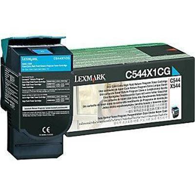 Lexmark C544X1CG Extra High Yield cyan original toner cartridge LCCP LRP for C544dn 544dtn 544dw 544n 546dtn X544dn 544dtn 544dw 544n 546dtn