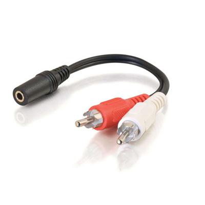Cables To Go 40424 Value Series 6in Value Series One 3.5mm Stereo Female To Two RCA Stereo Male Y Cable Audio adapter RCA M to stereo mini jack F shie