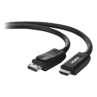 Belkin F2CD001B06-E Video cable - DisplayPort / HDMI - DisplayPort (M) to HDMI (M) - 6 ft - shielded Belkin F2CD001B06-E Video cable - DisplayPort / HDMI - DisplayPort (M) to HDMI (M) - 6 ft - shielded