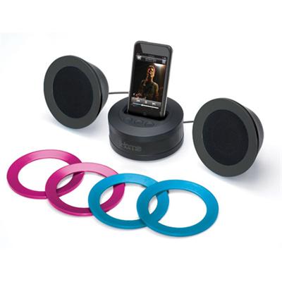 Multimedia Stereo Speakers with Dock for iPod - Black