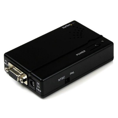 Startech Vga2vid High Resolution Vga To Composite Or S-video Converter Pc To Tv - Video Converter - Vga - Black