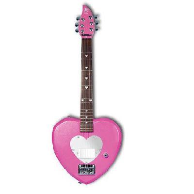 Debutante Heartbreaker Short Scale Guitar - Pink Heart