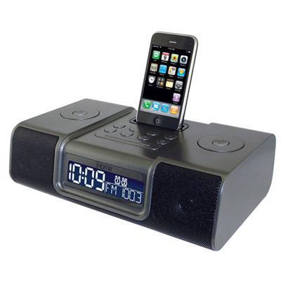 iP9 Dual Alarm Clock Radio for iPhone and iPod - Black